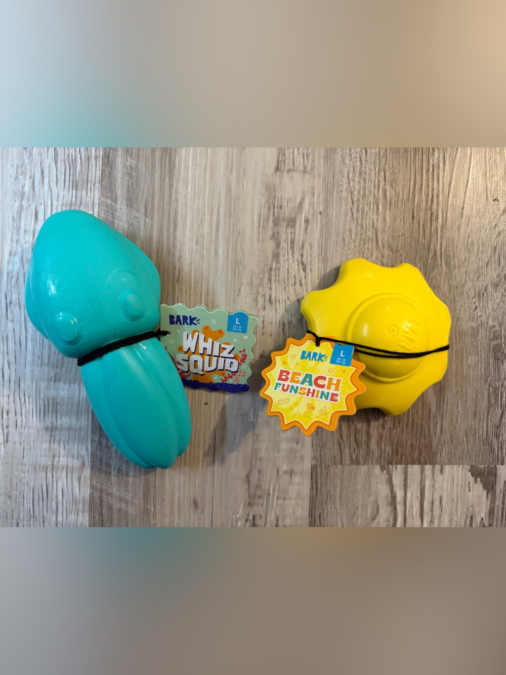 Bark Box Whiz Squid & Beach Funshine Toy Set - Teal & Yellow